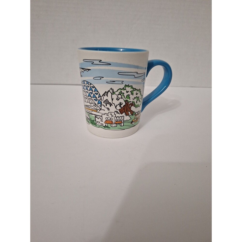 Walt Disney World FOUR PARKS CERAMIC MUG Cup VGC Magic Kingdom EPCOT Hollywood